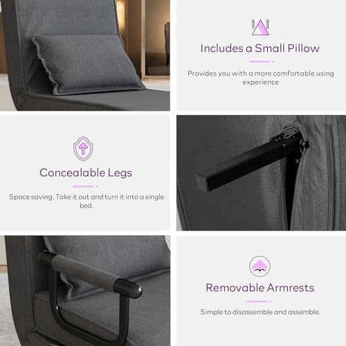 TYBOATLE Sleep Chair Bed Set of 2, Comfy Convertible Sleeper Chairs for Adult...