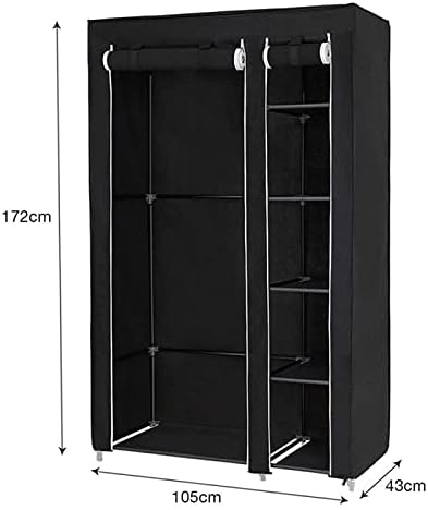 Wardrobe Black Canvas Closet Wardrobe Household Portable Clothes Shoe Storage...
