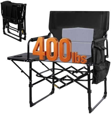 Romswi 2 Pack Folding Director Chair for Outdoor, Heavy Duty Camping Chair wi...