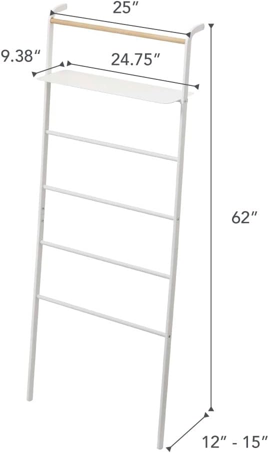 YAMAZAKI Home Tower Leaning Ladder Rack, Space Saving - Shelf, 63" - Steel