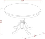 East West Furniture HLAN5-BCH-C 5 Piece Kitchen Table Set for 4 Includes a Round Dining Room Table with Pedestal and 4 Linen Fabric Upholstered Dining Chairs, 42x42 Inch, Black & Cherry
