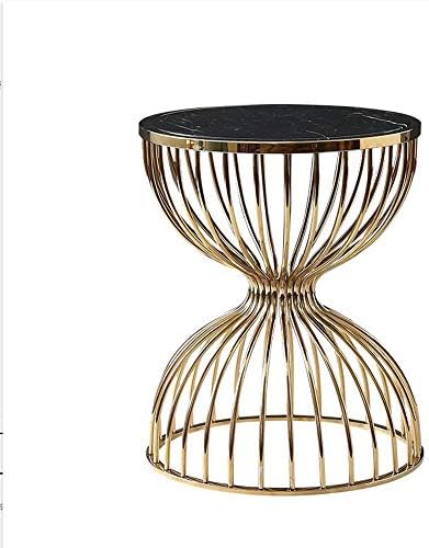 Telephone Table, Marble Round Metal Side Table,Living Room Sofa Side Table,Te...