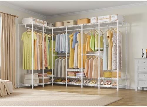 VIPEK U70 White Closet Rack, Extra Large Clothing Rack Max Load 1670 LBS