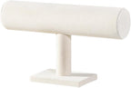 T-Bar Bracelet Holder Stand, Bracelet Jewelry Organizer Stand, Bangle Bracelet Watch Display for Selling, Scrunchie Hair Ties Jewelry Storage Rack for Women (1 tier beige)