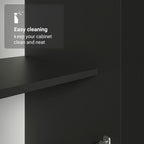 Madesa Kitchen Set 3 Pantry Storage Cabinet with 15 Utility Shelves 71" L Wooden Organization Unit for Kitchen (Black)