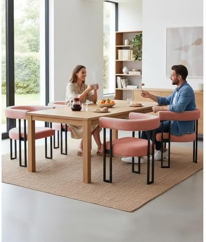 VIRRMO Boucle Dining Chair Set of 2 Corduroy Upholstered Dining Room Chairs K...
