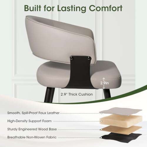 Dining Chairs Set of 6, Modern Faux Leather Kitchen Chairs