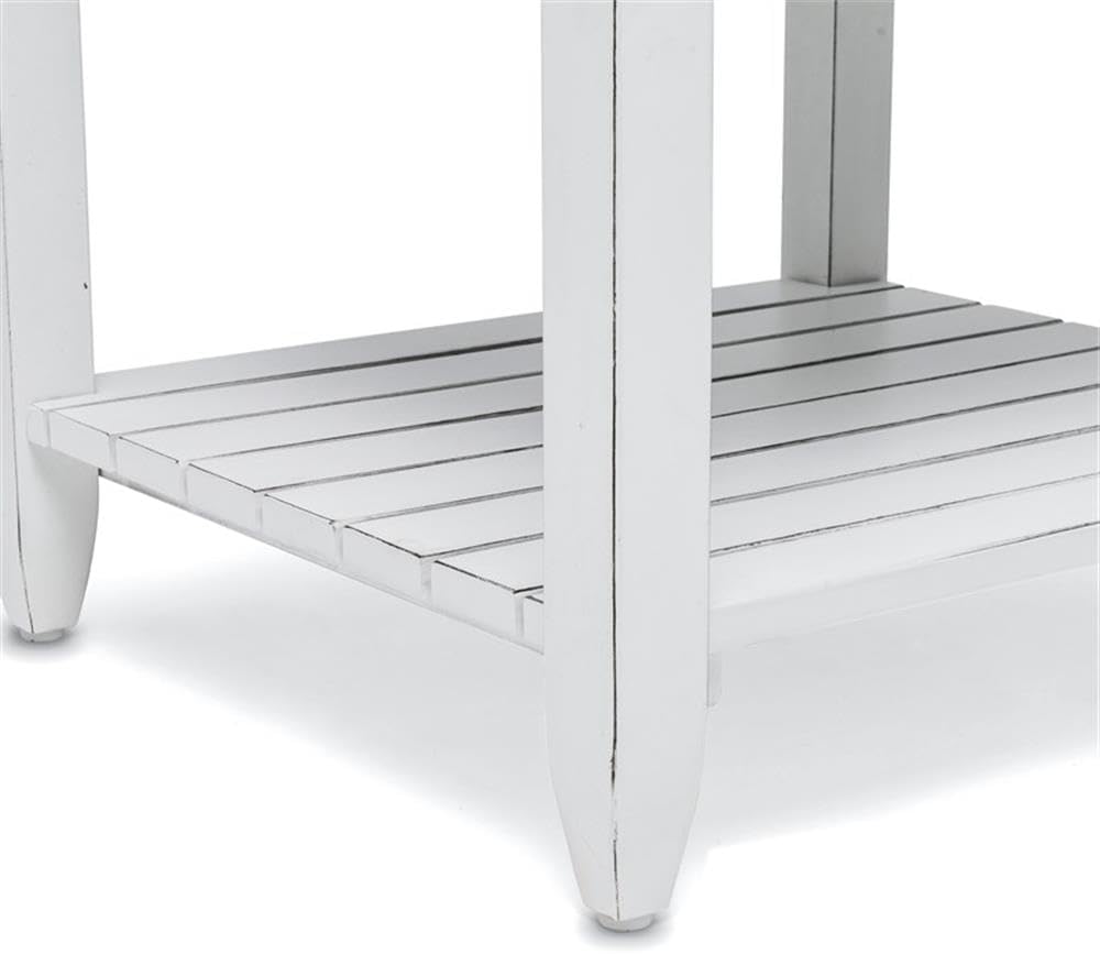 Pemberly Row Contemporary Wood End Table with Drawer, White/Gray Finish, 24&q...
