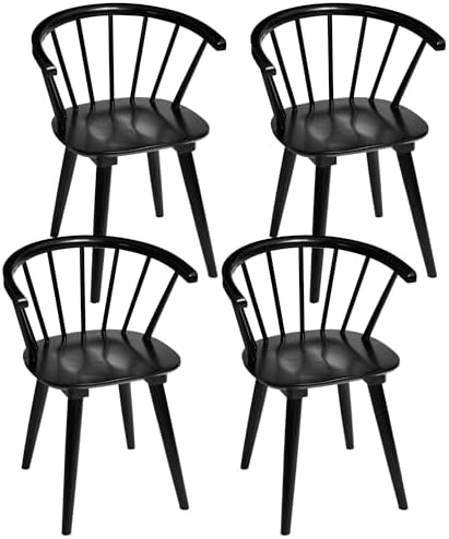 DUHOME Wooden Black Dining Chairs Set of 4,Windsor Dining Room Chairs