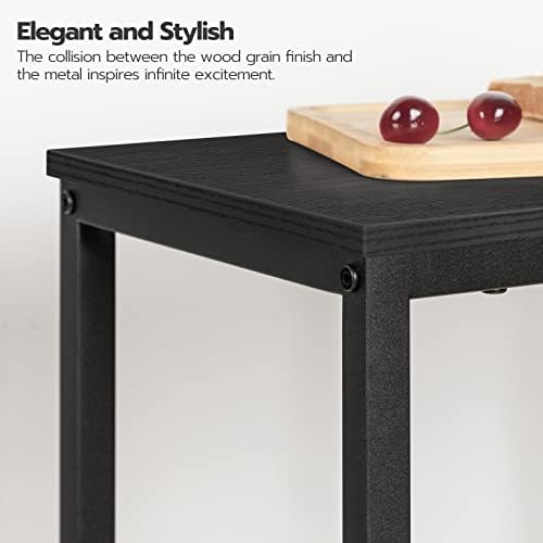HOOBRO Tall Side Table and Console Table Bundle, with Adjustable Mesh Shelves and Wave-Patterned Legs, for Living Room, Entryway, BB03DH01-BK385XG01