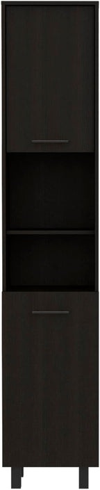 Thorndike 2-Shelf Rectangle Pantry Cabinet - Black Wengue - Organized Storage for Small Spaces