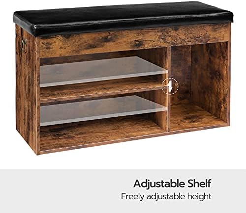 HOOBRO Shoe Storage Bench with Cushion, 32.3'' Entryway Bench with Li...