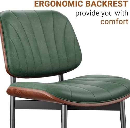 REONEY Dining Chairs Set of 4, Mid-Century Modern Kitchen Chairs, Green