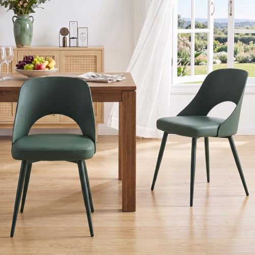 NOBPEINT Dining Chairs Set of 4, PU Leather Kitchen Chairs with Metal Legs