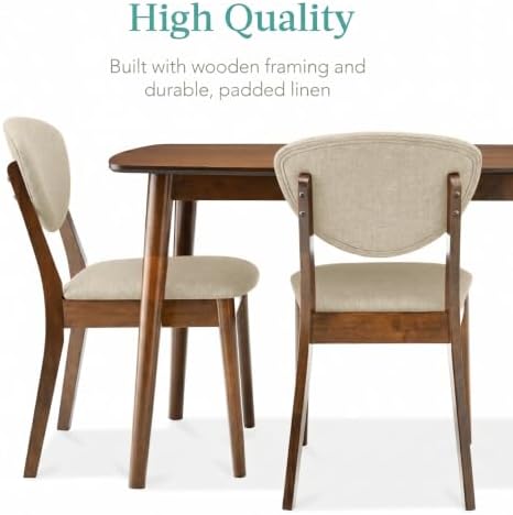 Best Choice Products 5-Piece Dining Set, Compact Mid-Century Modern Table &am...