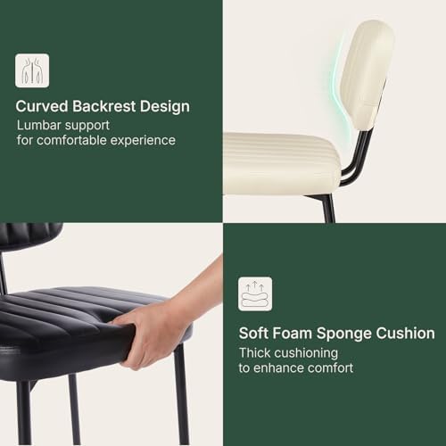 Dining Chairs Set of 2, PU Leather Upholstered Kitchen Chairs
