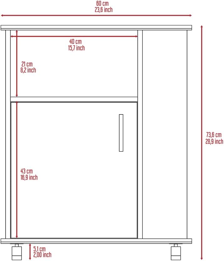 Lower Microwave Pantry 29", Single Door Cabinet, Open Shelf & Side S...