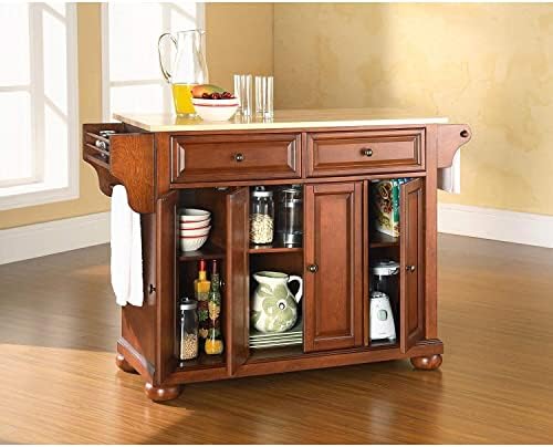 HomeStock Full Size Kitchen Island with Countertop & Storage Modern Kitch...