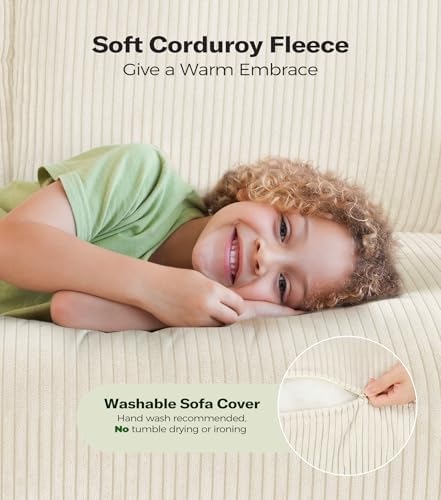 Welzona Loveseat, 51" Small Couch, Corduroy Love Seat, Small Loveseat So...