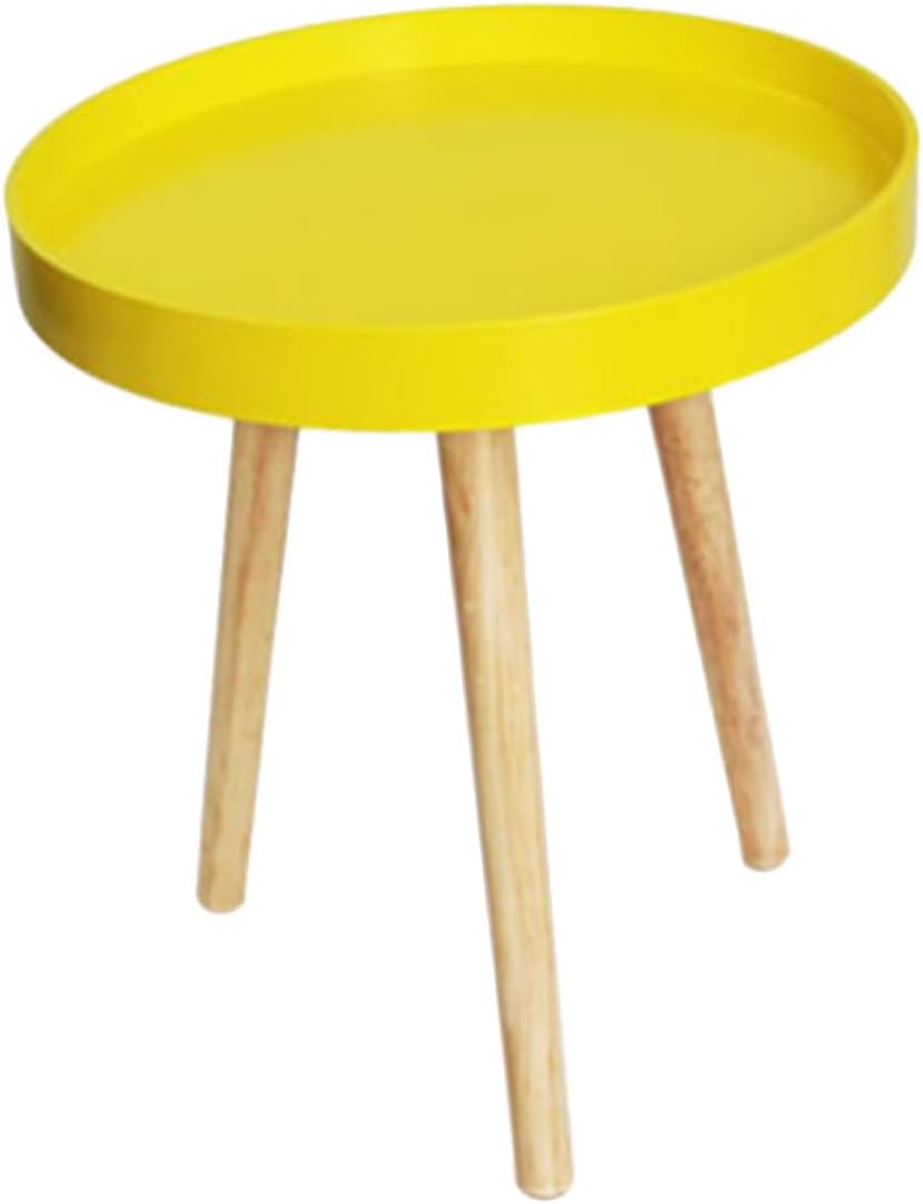 SUPVOX Modern Small Round Nordic Sofa Side Table, Yellow Mini Creative Indoor...