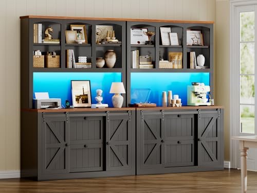 SEDETA 2 Drawer File Cabinet with Power Strip, 41” Farmhouse Filing Cabinet f...