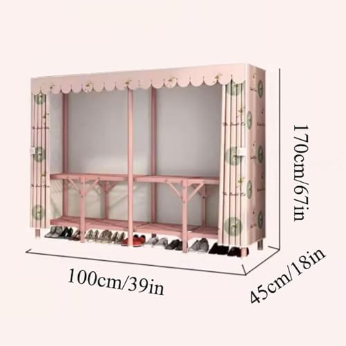 Portable Closet Foldable Wardrobe Steel Tube Thick Storage Bedroom Household ...