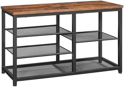 HOOBRO Shoe Bench, 5-Tier Shoe Rack Bench with Mesh Shelves, Shoe Organizer, ...