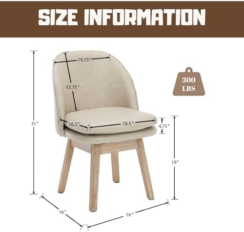 ROCITY Swivel Dining Chairs Set of 2, Faux Leather Kitchen Chairs with Solid ...