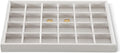 Velvet Stackable Jewelry Display Tray, 24 Grid Earring Ring Storage Tray, Drawer Divider Jewelry Accessories Organizer Plate (White)