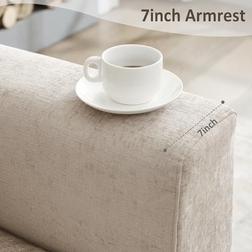 Oversized Accent Chair Armchair with Metal Legs | Comfy Chenille Arm Chairs a...