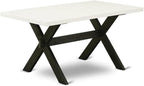 East West Furniture XT626 X-Style Mid-Century Modern Dining Table - a Rectangle Dining Table Top with Stylish Legs, 36x60 Inch, Multi-Color