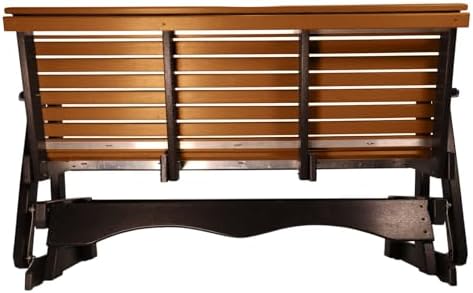 5 FT Cedar Amish-Made Porch Glider – 1000 lb Heavy-Duty Poly Lumber wood Roll...