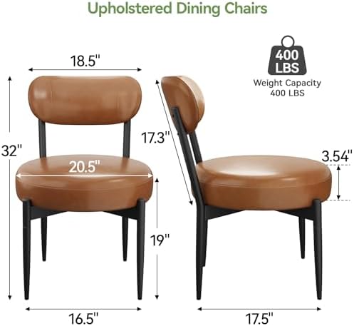 Welzona Upholstered Dining Chairs Set of 4, Dining Room Chairs with Sturdy Me...