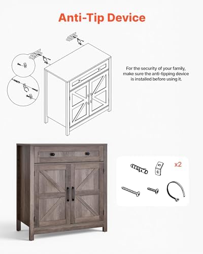 VEVOR Buffet Cabinet, Farmhouse Sideboard Cabinet with Drawer, 30" Coffe...
