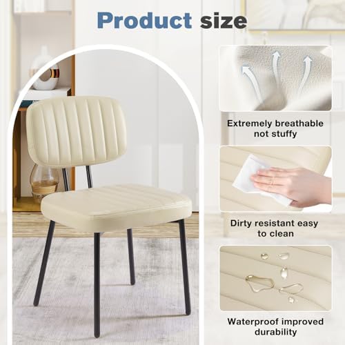 DUMOS Dining Chairs Set of 6, PU Leather Dining Room Chairs with Backrest