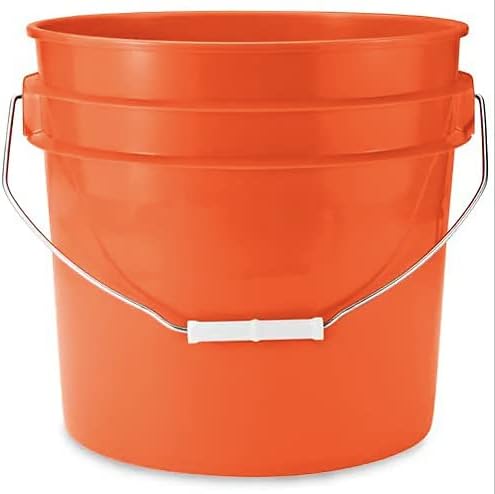House Naturals 3.5 Gallon Food Grade Orange Bucket Pail with Black Air-Tight ...