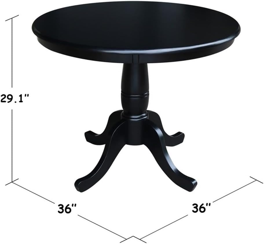 International Concepts 36" Round Dining Table in Black