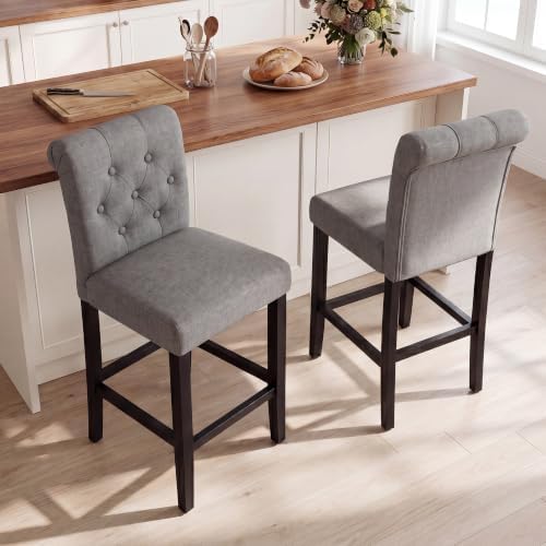 LSSBOUGHT 24 Inches Upholstered Counter Height Bar Stools Kitchen Island Chai...