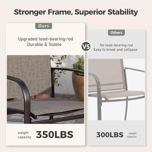 SUNSHINE VALLEY 5pc Patio Dining Set, 37" Square Table & 4 Brown Chairs