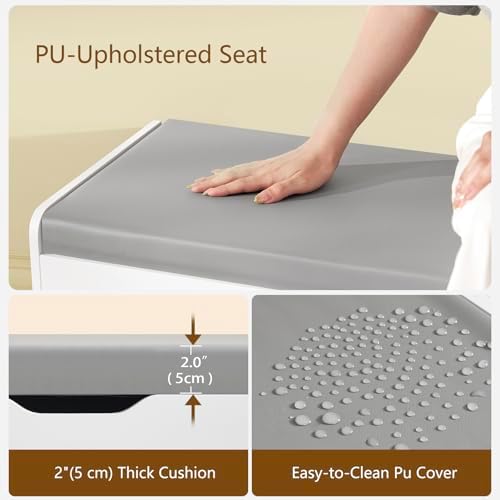 3-Tier Storage Bench, 47.2" Wide Shoe Bench with Lift Top Storage & ...