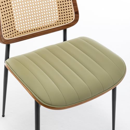 LUNLING Dining Chairs Set of 2 Mid Century Modern Retro Faux Leather Kitchen ...