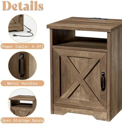 AMERLIFE Farmhouse 5 Piece Living Room Table Set, 59" TV Stand, Barnwood...