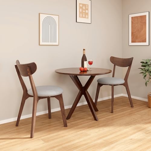 ERGOMASTER 3-Piece Dining Table Set for 2, 36" Kitchen Round Table with ...