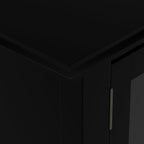 SIMPLIHOME Artisan SOLID WOOD 72 Inch Wide Transitional TV Media Stand in Black for TVs up to 80 Inches, For the Living Room and Entertainment Center