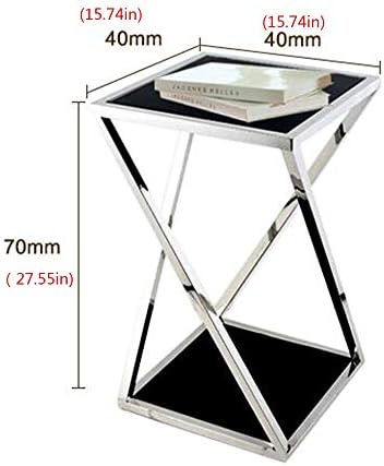 Telephone Table, Stainless Steel Glass Coffee Table,Sofa Side Table/Telephone...