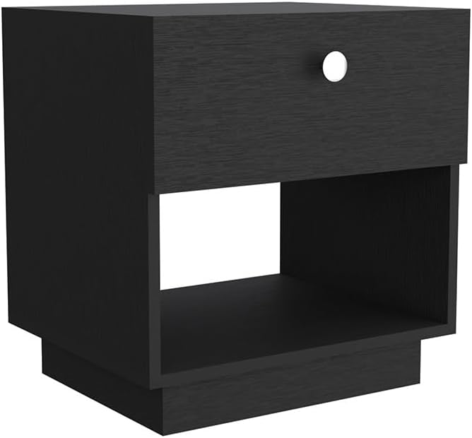1 Drawer Nightstand, Open Lower Shelf,for Small Spaces