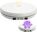 JAYEGT Motorized Rotating Display Stand with LED Light , 10 inch /55lbs Load, 360 Degree Electronic Turntable Display Stand for Photography Products Shows, Jewelry, Watch, 3D Models, Cake (White)