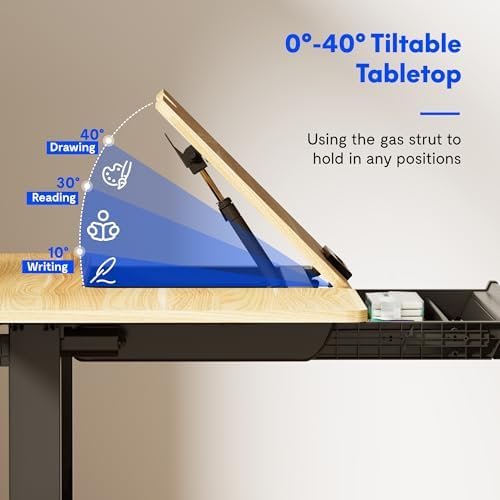 FLEXISPOT Electric Drafting Table Adjustable Height 47.2"x23.6" Sta...