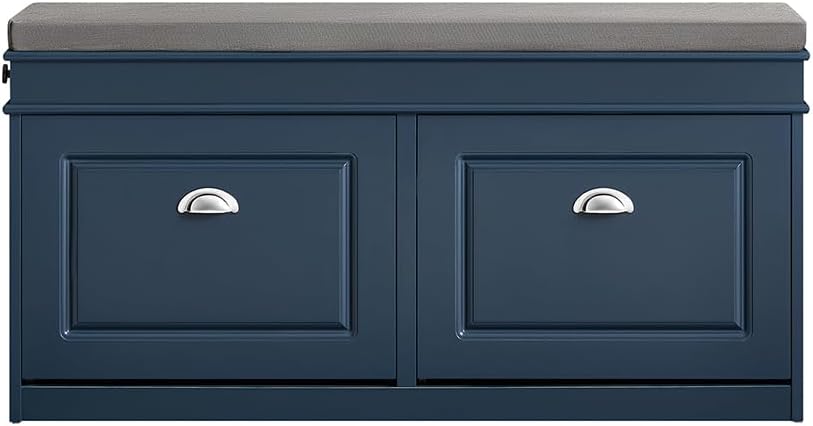 Haotian Shoe Storage Bench Entryway, Shoe Cabinet Bench with 2 Flip Drawers &...