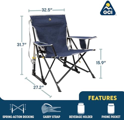 GCI Outdoor Kickback Rocker Outdoor Rocking Chair with Beverage Holder